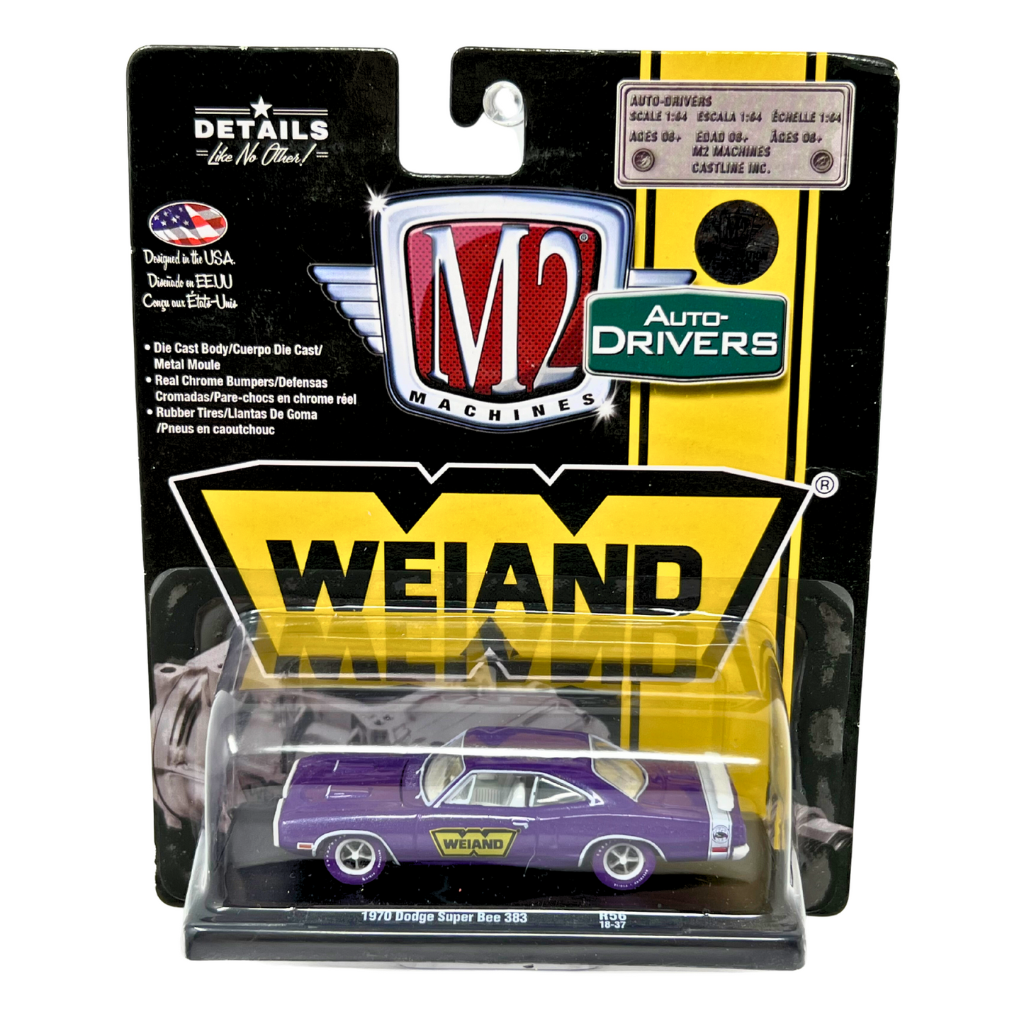 M2 Machines Auto-Drivers Weiand 1970 Dodge Super Bee 383 CHASE 1:64 Diecast