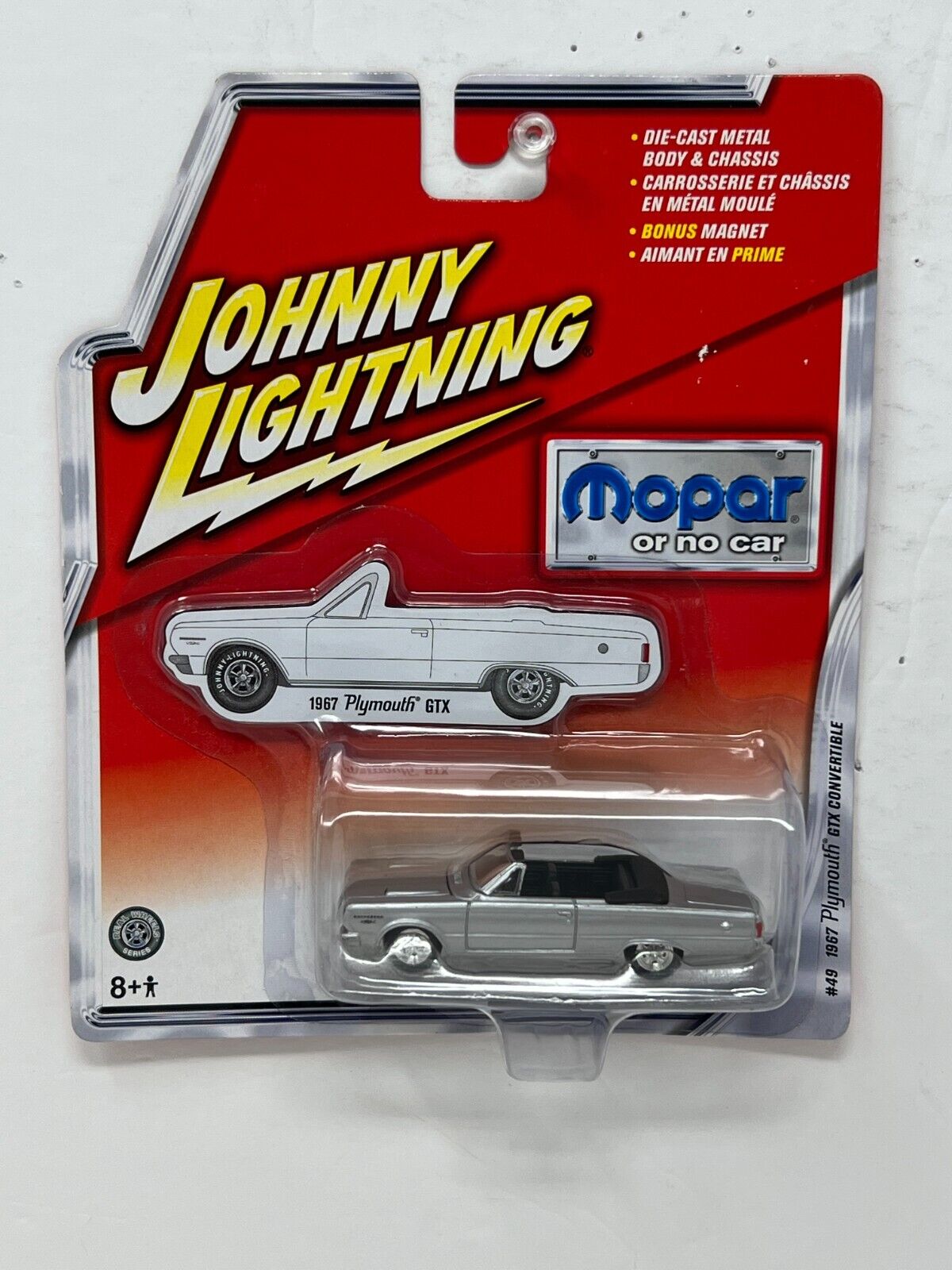 Johnny Lightning Mopar or no car 1967 Plymouth GTX Convertible 1:64 Diecast