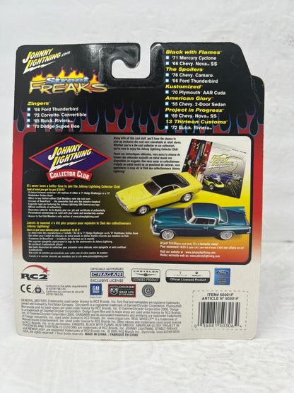 Johnny Lightning Black with Flames '71 Mercury Cyclone 1:64 Diecast