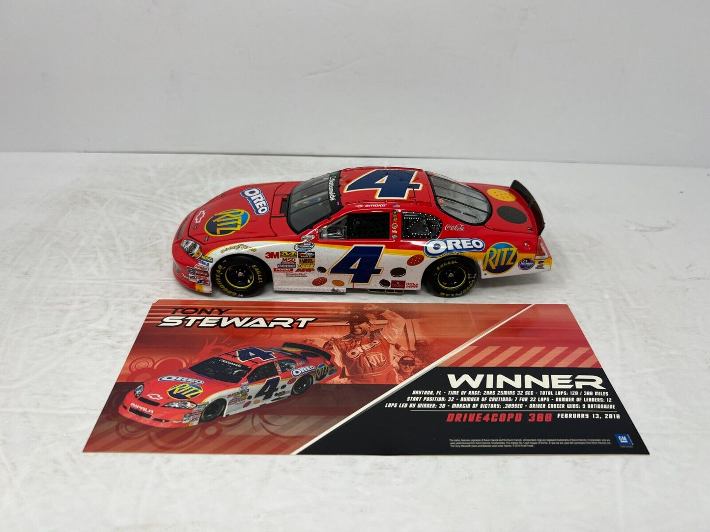 Action Nascar #4 Tony Stewart Oreo Ritz Daytona Win Raced Version 1:24 Diecast