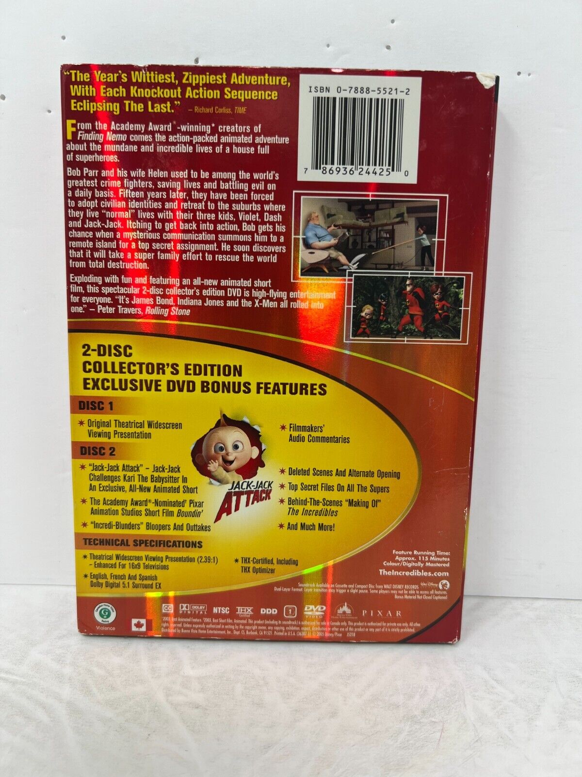 Disney Pixar The Incredibles Wide Screen (DVD, 2005) Good Condition!!!