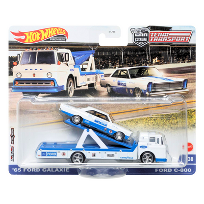 Hot Wheels Premium '65 Ford Galaxie & Ford C-800 #38 Team Transport 164 Diecast