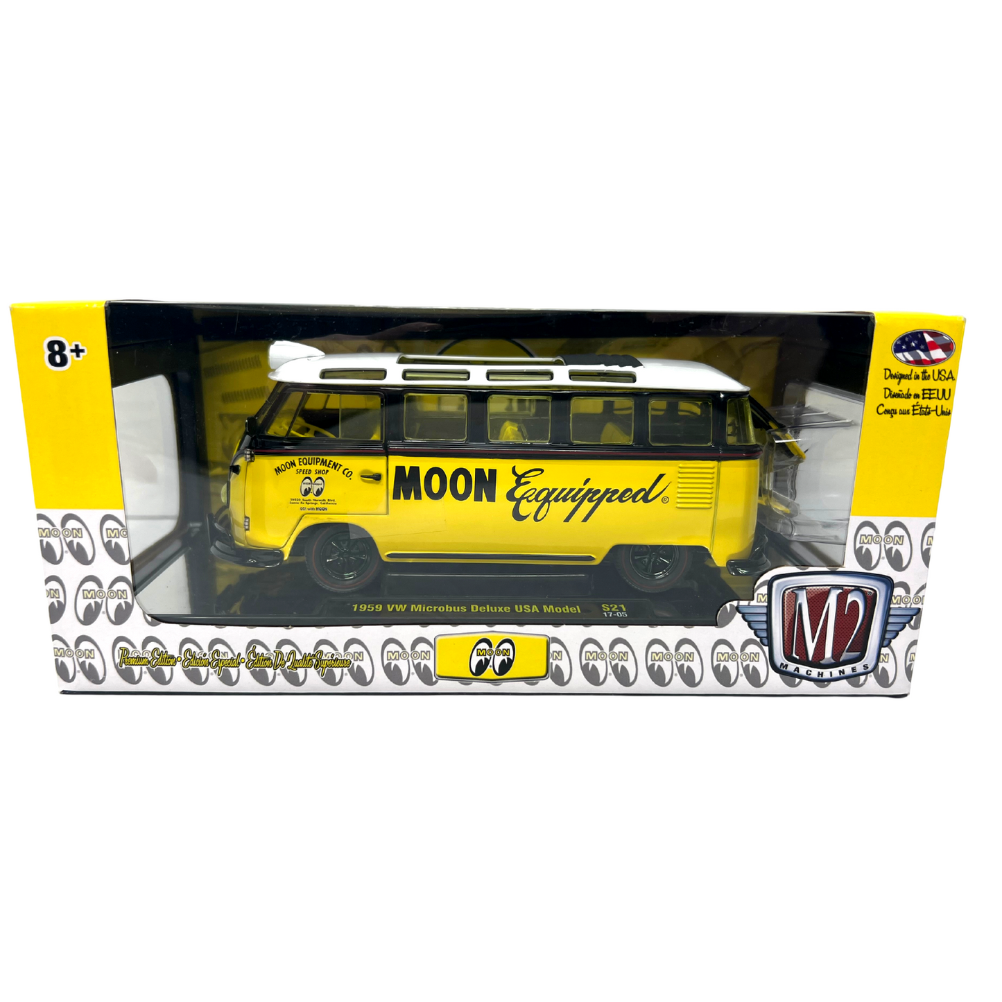 M2 Machines Moon Eyes 1959 VW Microbus Deluxe USA Model S21 Chase 1:24 Diecast