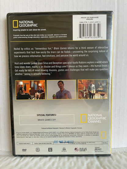 Brain Games Season 3 (DVD, 2014) TV Series Boxset National Geographic Sealed!!!