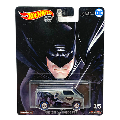 Hot Wheels Pop Culture DC Batman Custom '77 Dodge Van Real Riders 1:64 Diecast