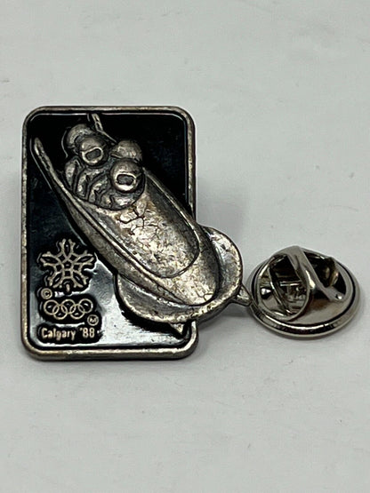 1988 Calgary Winter Games Bobsleigh Olympics Lapel Pin