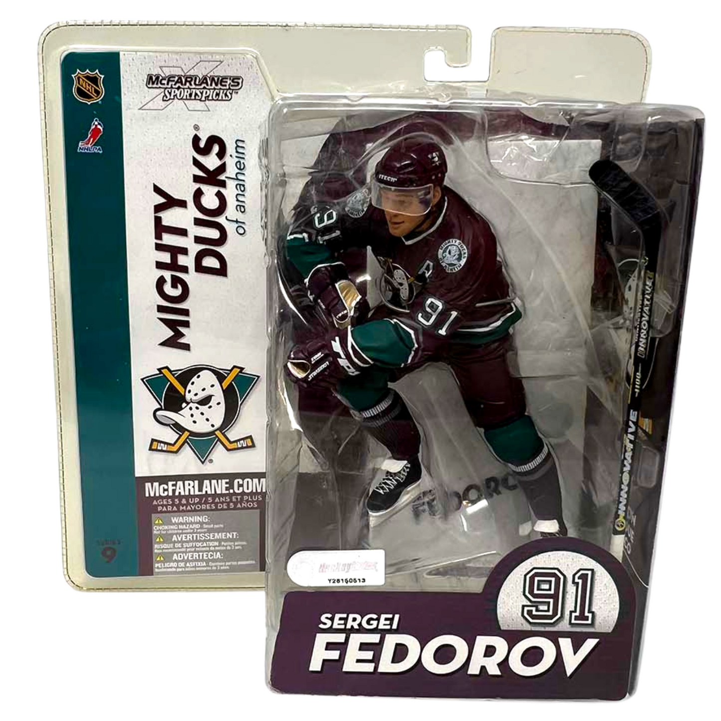 McFarlane NHL Series 9 Sergei Fedorov Anaheim Ducks Purple Jersey 6 Inch Figure