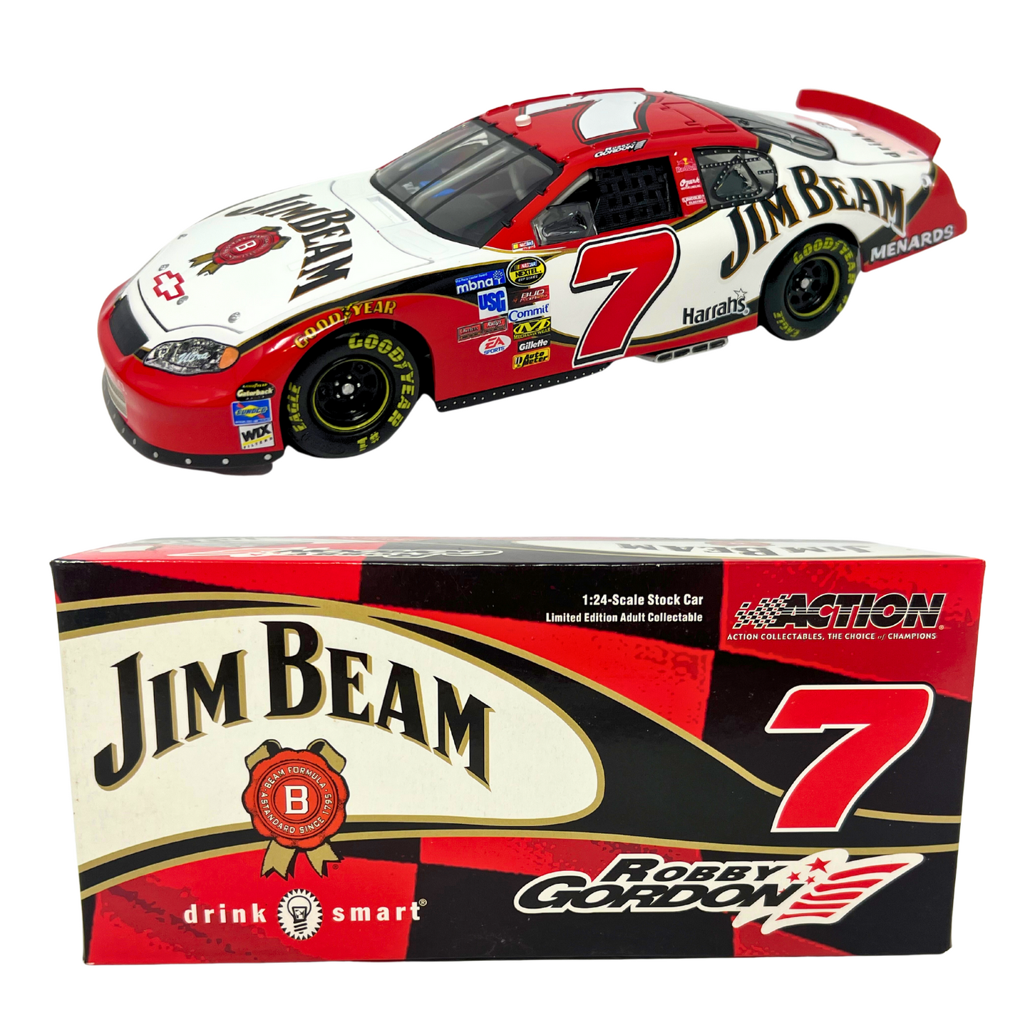 Action Nascar #07 Robby Gordon Jim Beam GM Dealers 2005 Monte Carlo 1:24 Diecast