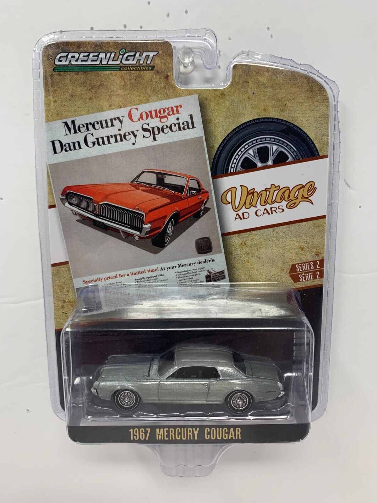 Greenlight Vintage Ad Cars Series 2 1967 Mercury Cougar 1:64 Diecast