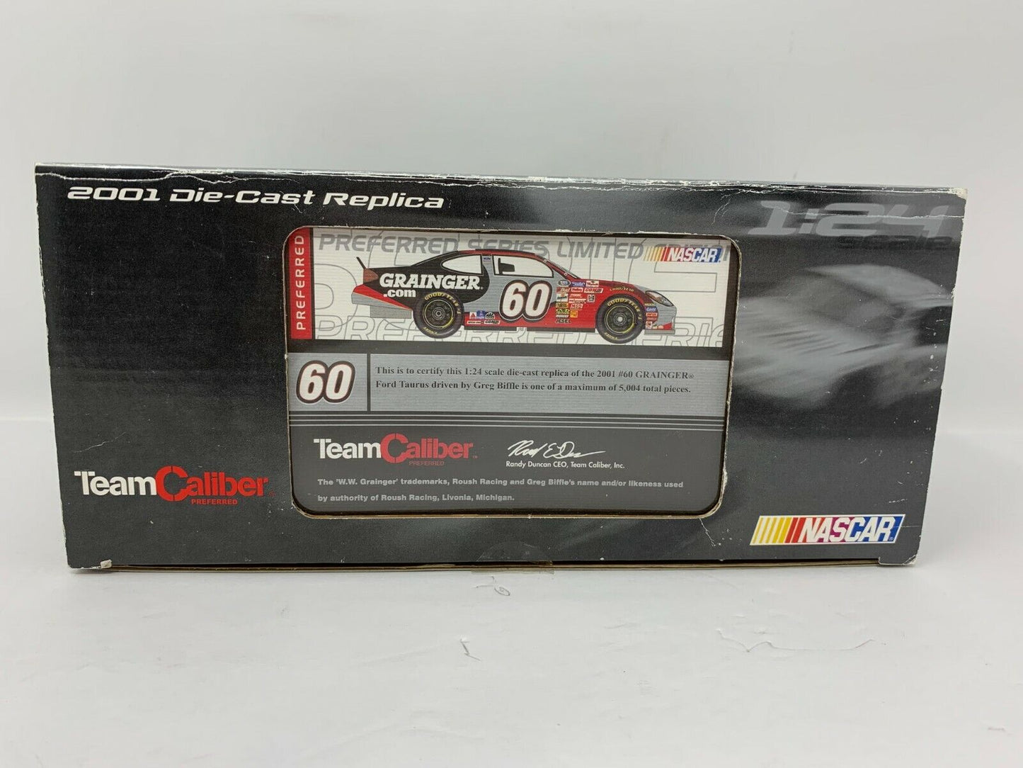 Team Caliber Preferred Nascar #60 Greg Biffle Grainger Ford Taurus 1:24 Diecast