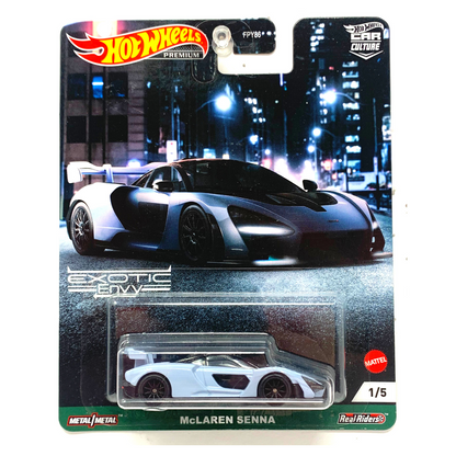 Hot Wheels Premium Exotic Envy McLaren Senna Real Riders 1:64 Diecast