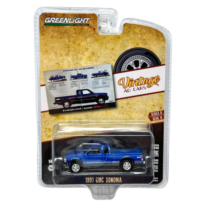 Greenlight Vintage Ad Cars 1991 GMC Sonoma 1:64 Diecast