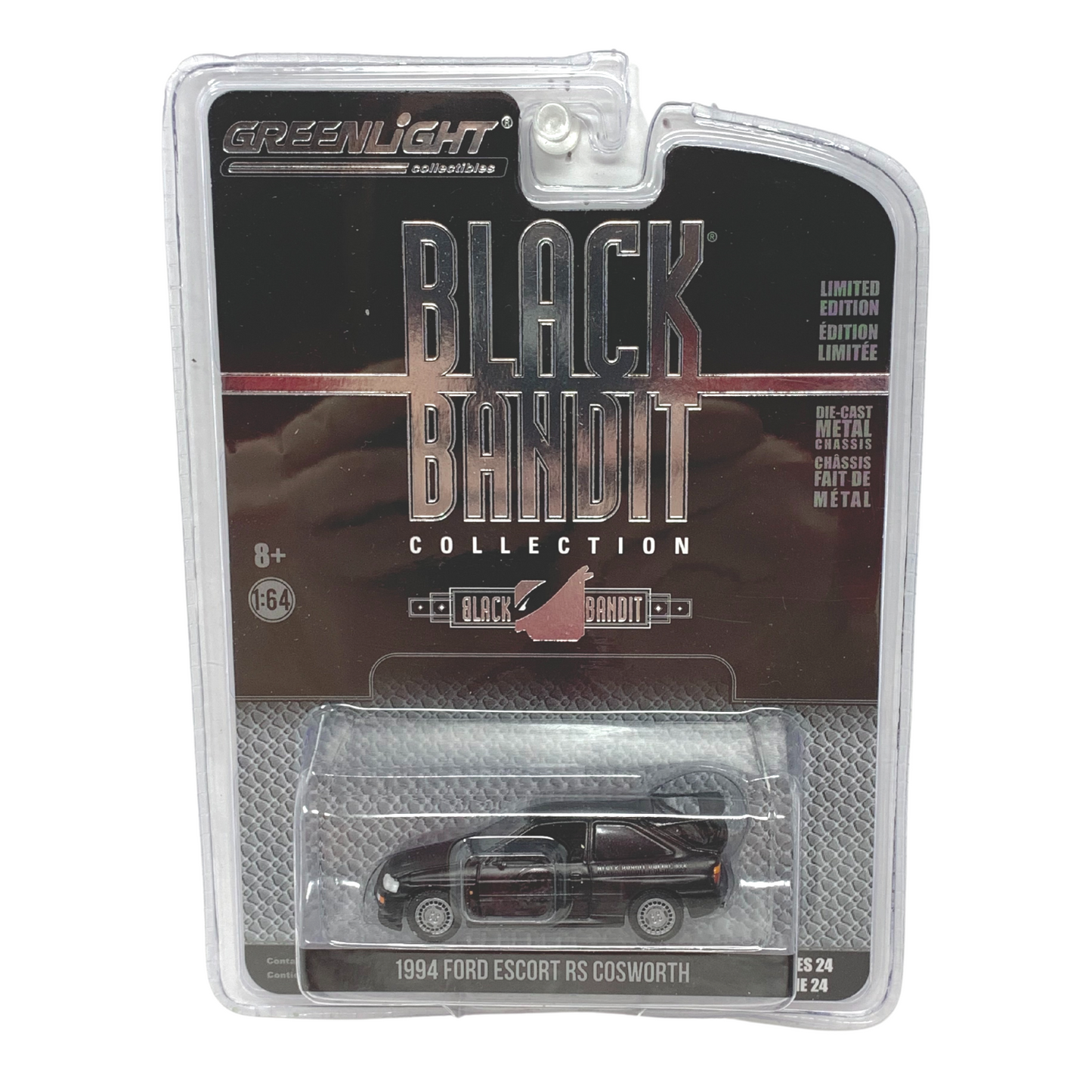 Greenlight Black Bandit 1994 Ford Escort RS Cosworth 1:64 Diecast