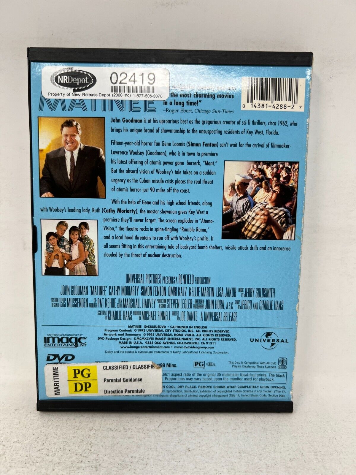 Matinee (DVD, 1998) John Goodman Cathy Moriarty Comedy Good Condition!!!