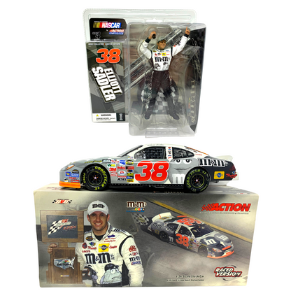 Action Nascar #38 Elliott Sadler M&M's Raced Version BANK 1:24 Diecast & Figure