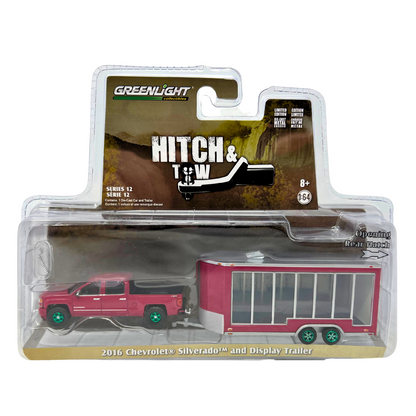 Greenlight Hitch & Tow 2016 Chevy Silverado & Trailer Green Machine 1:64 Diecast