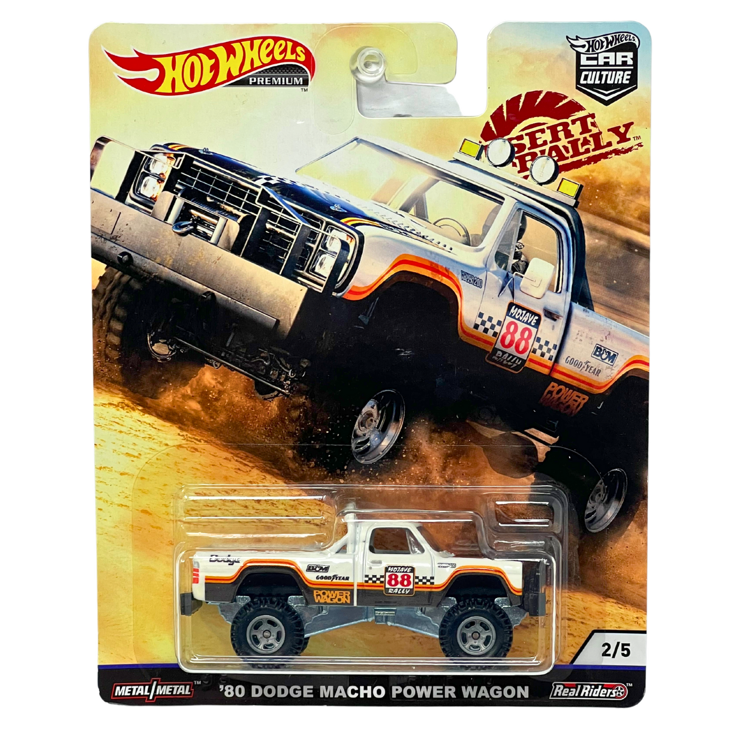 Hot Wheels Premium Desert Rally '80 Dodge Macho Power Wagon 1:64 Diecast