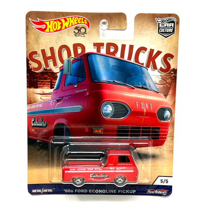 Hot Wheels Shop Trucks '60s Ford Econoline Pickup Real Riders 1:64 Diecast