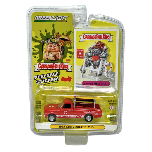 Greenlight Garbage Pail Kids Leather Heather 1968 Chevrolet C-10 1:64 Diecast