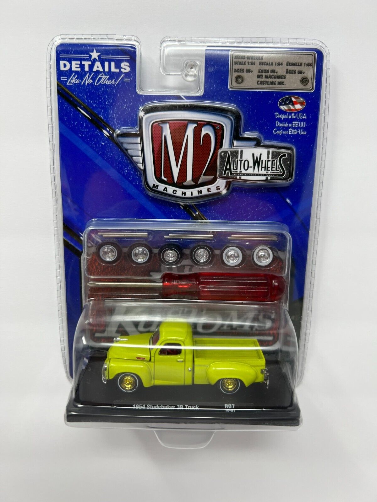 M2 Machines Auto-Wheels Chase 1954 Studebaker 3R Truck R07 1:64 Diecast