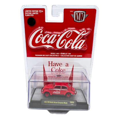 M2 Machines Coca-Cola CHASE 1953 VW Beetle Deluxe European Model 1:64 Diecast