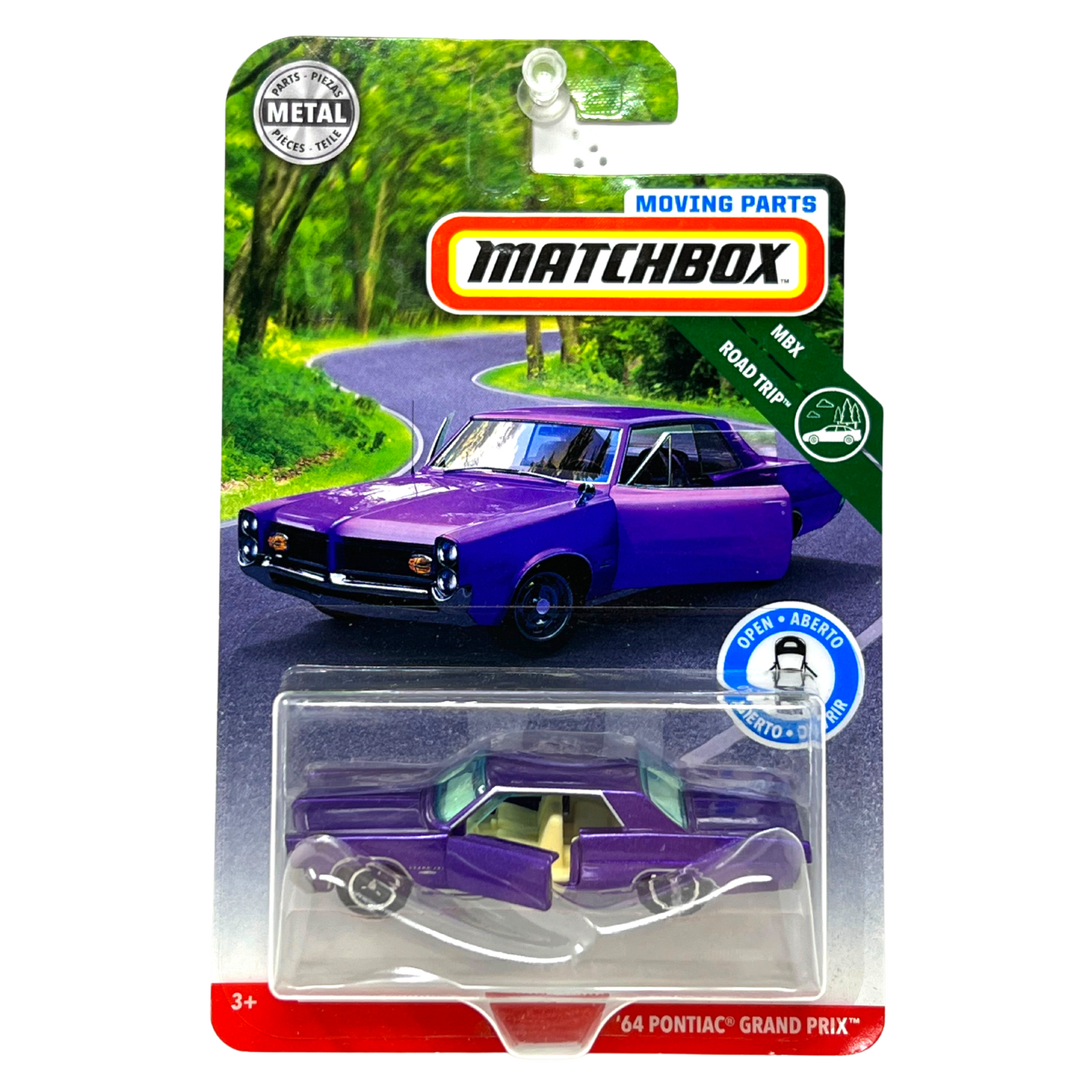 Matchbox Moving Parts MBX Road Trip '64 Pontiac Grand Prix 1:64 Diecast