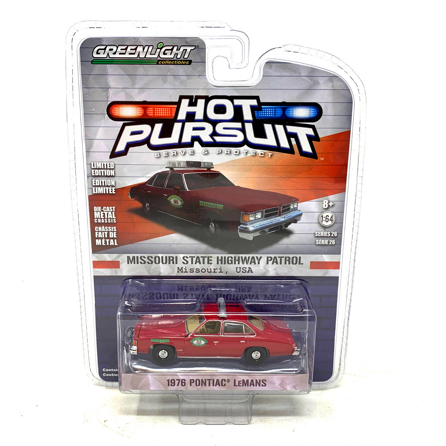 Greenlight Hot Pursuit Missouri Highway Patrol 1976 Pontiac LeMans 1:64 Diecast