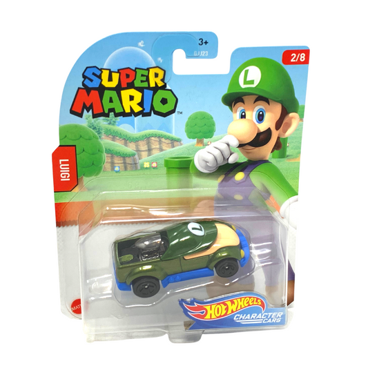 Hot Wheels Super Mario Character Cars Luigi 1:64 Diecast