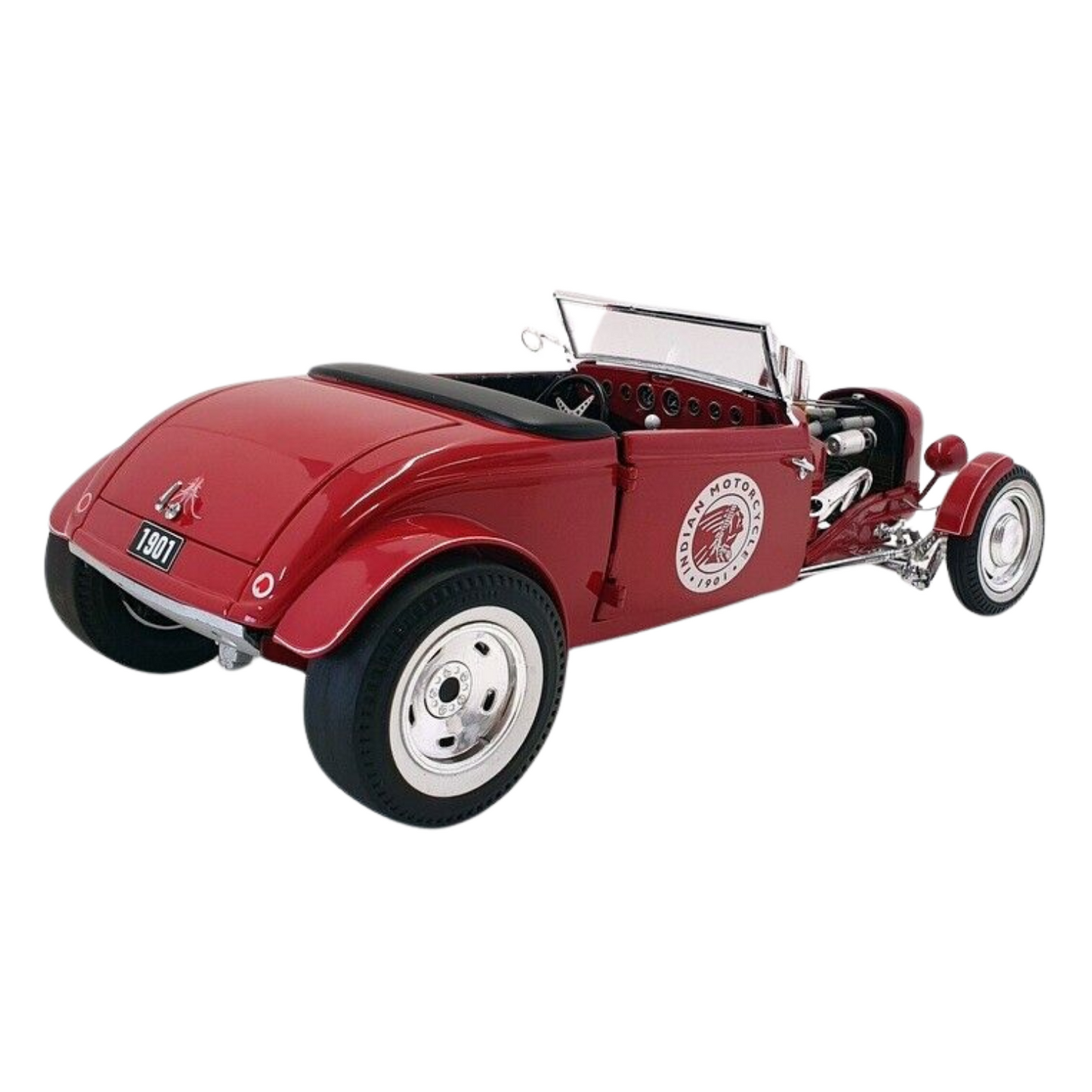 GMP 1934 Ford Hot Rod Roadster Indian Motorcycle 1:18 Diecast Red