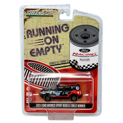 Greenlight Running on Empty 2021 Ford Bronco Sport Rebelle Rally 1:64 Diecast