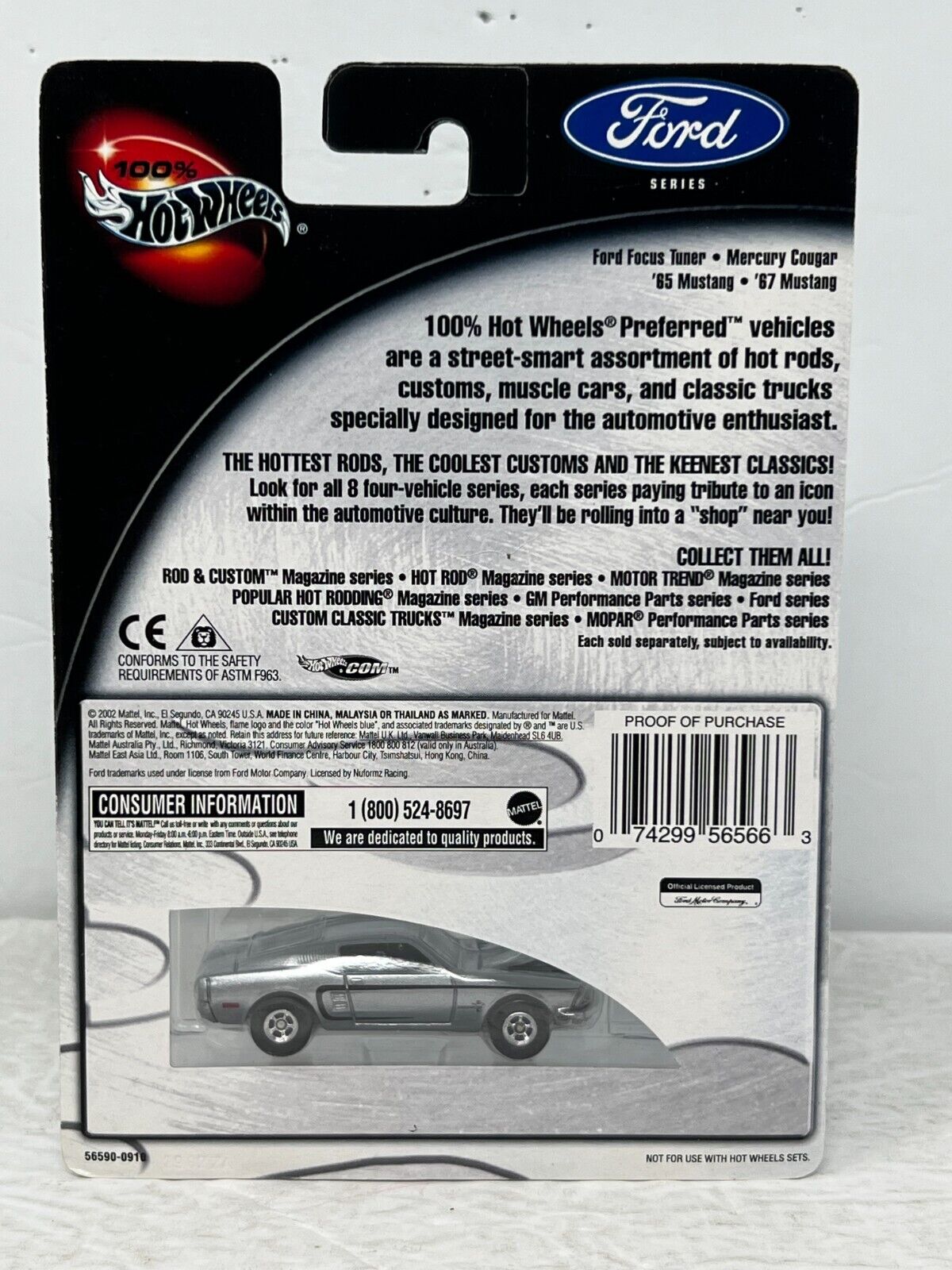 Hot Wheels 100% Ford '67 Mustang 1:64 Diecast