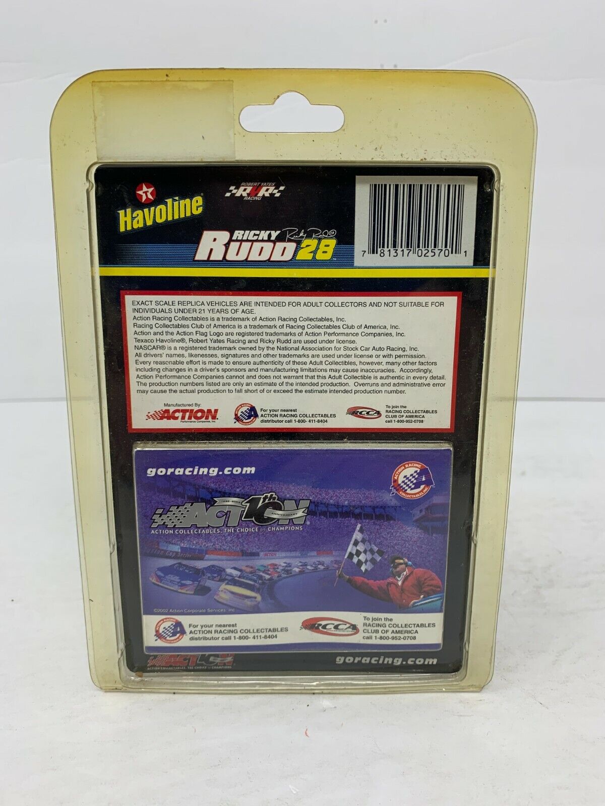 Ricky Rudd 2002 Ricky Rudd Action Nascar #28 Havoline Ricky Rudd 2002 Taurus 1:64 Diecast ...