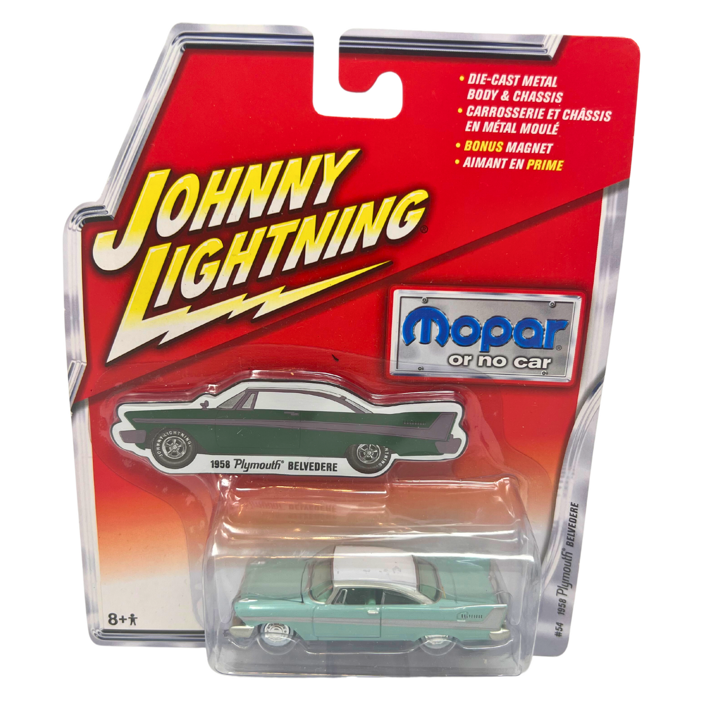 Johnny Lightning Mopar or No Car 1958 Plymouth Belvedere 1:64 Diecast