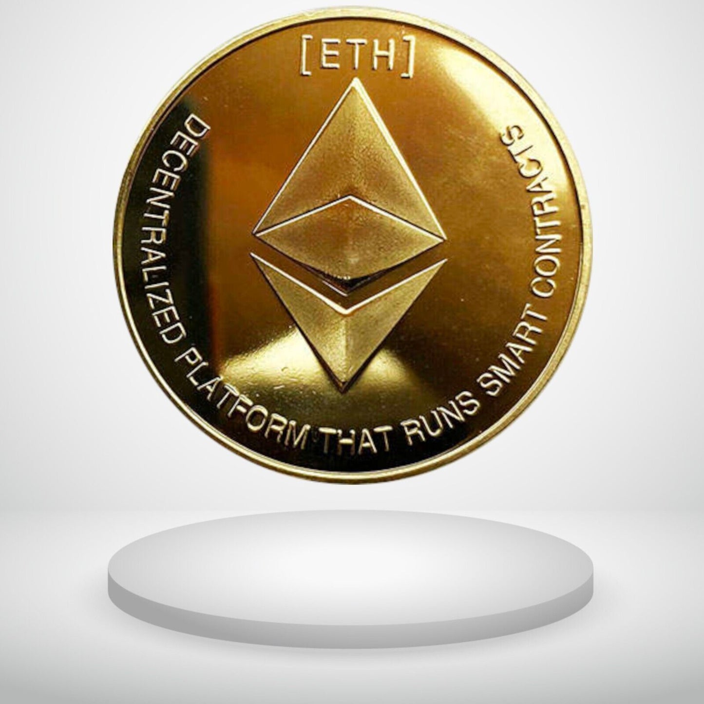 Ethereum | ETH Physical Crypto Coin Novelty Souvenir Token Gold Color