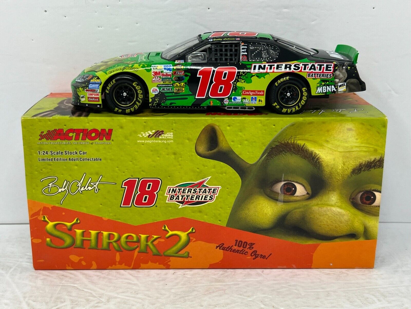 Action Nascar #18 Bobby Labonte Interstate Shrek 2 GM Dealers 2004 1:24 Diecast