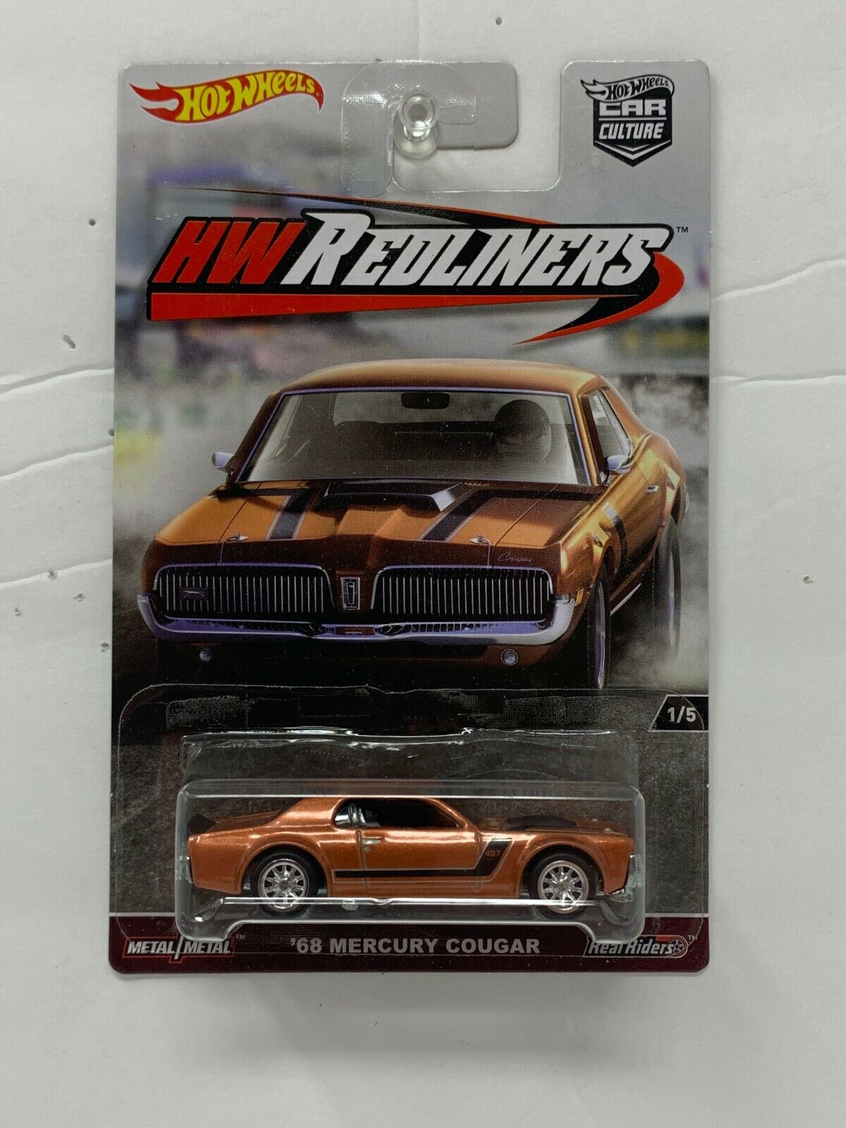 Hot Wheels Premium HW Redliners '68 Mercury Cougar Real Riders 1:64 Diecast