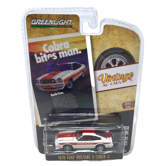 Greenlight Vintage Ad Cars Series 1 1978 Ford Mustang II Cobra II 1:64 Diecast