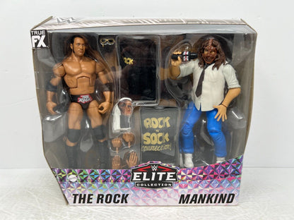 WWE Elite Collection 2-Pack The Rock & Mankind Rock and Sock Connection Figures