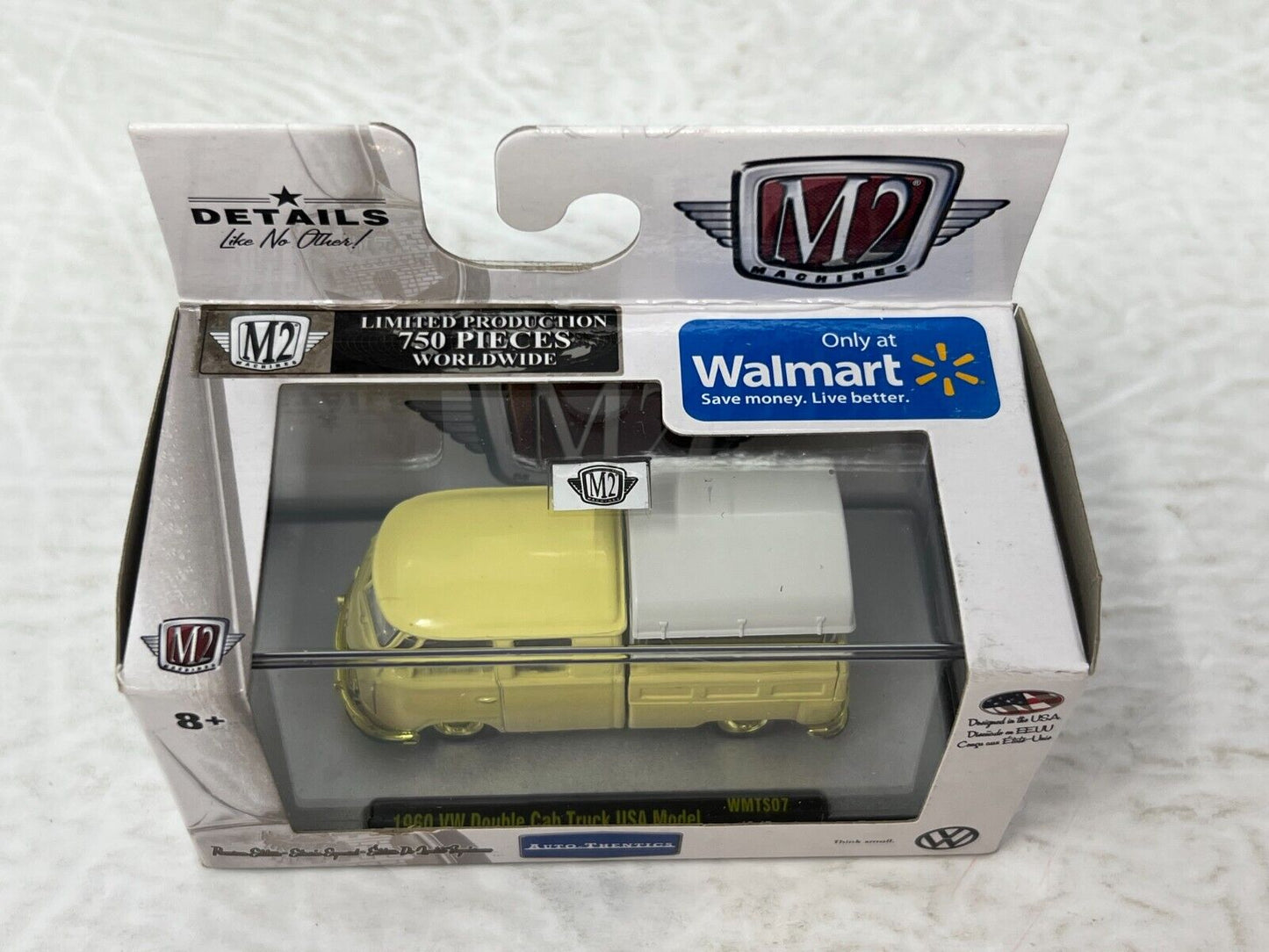 M2 Machines Auto-Thentics 1960 VW Double Cab Truck USA Model CHASE 1:64 Diecast