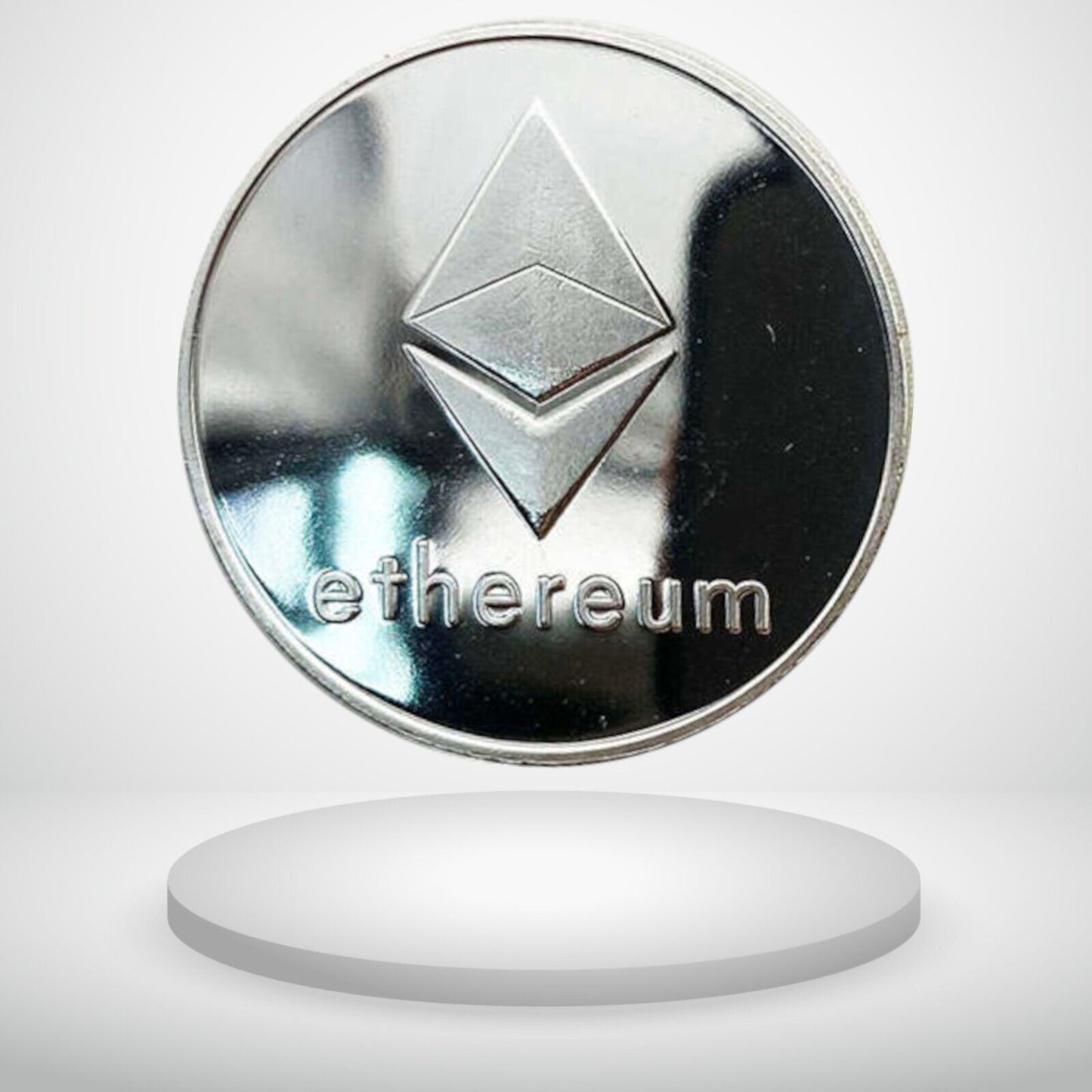 Ethereum | ETH Physical Crypto Coin Novelty Souvenir Token Silver Color