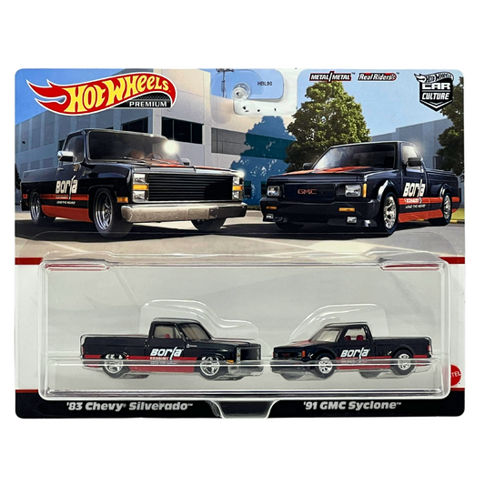 Hot Wheels Premium '83 Chevy Silverado & '91 GMC Syclone 2-Pack 1:64 Diecast