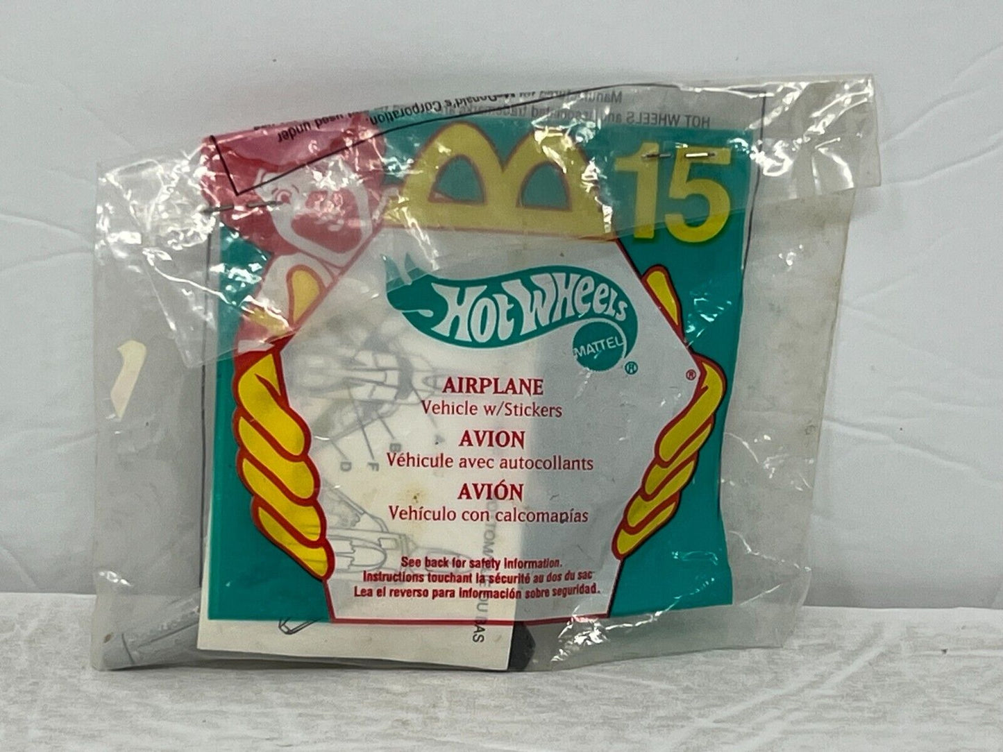 McDonalds Happy Meal Hot Wheels Airplane Vehicle w/ Stickers 1:64 Diecast