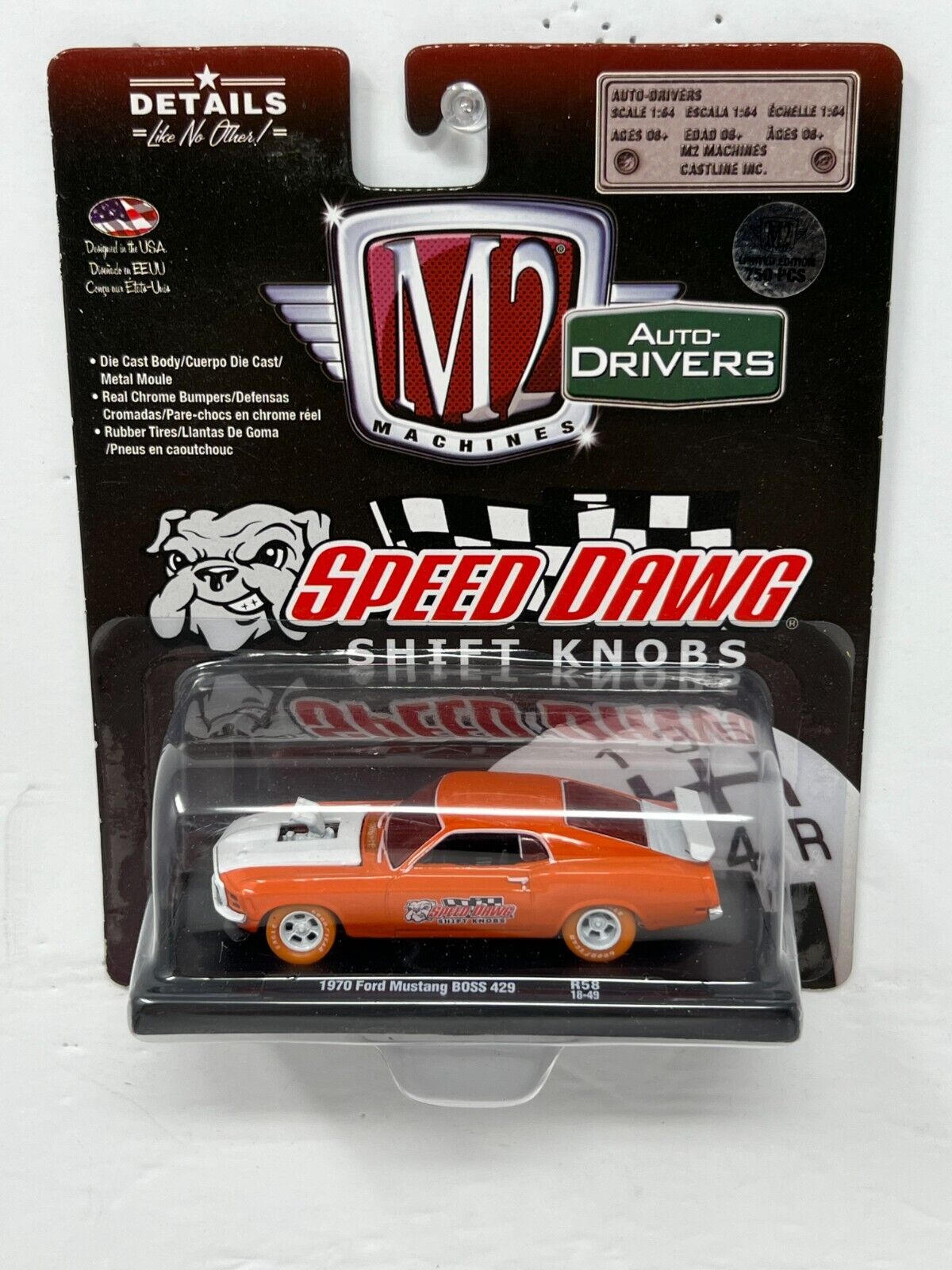 M2 Machines Auto-Drivers 1970 Ford Mustang Boss 429 CHASE 1:64 Diecast