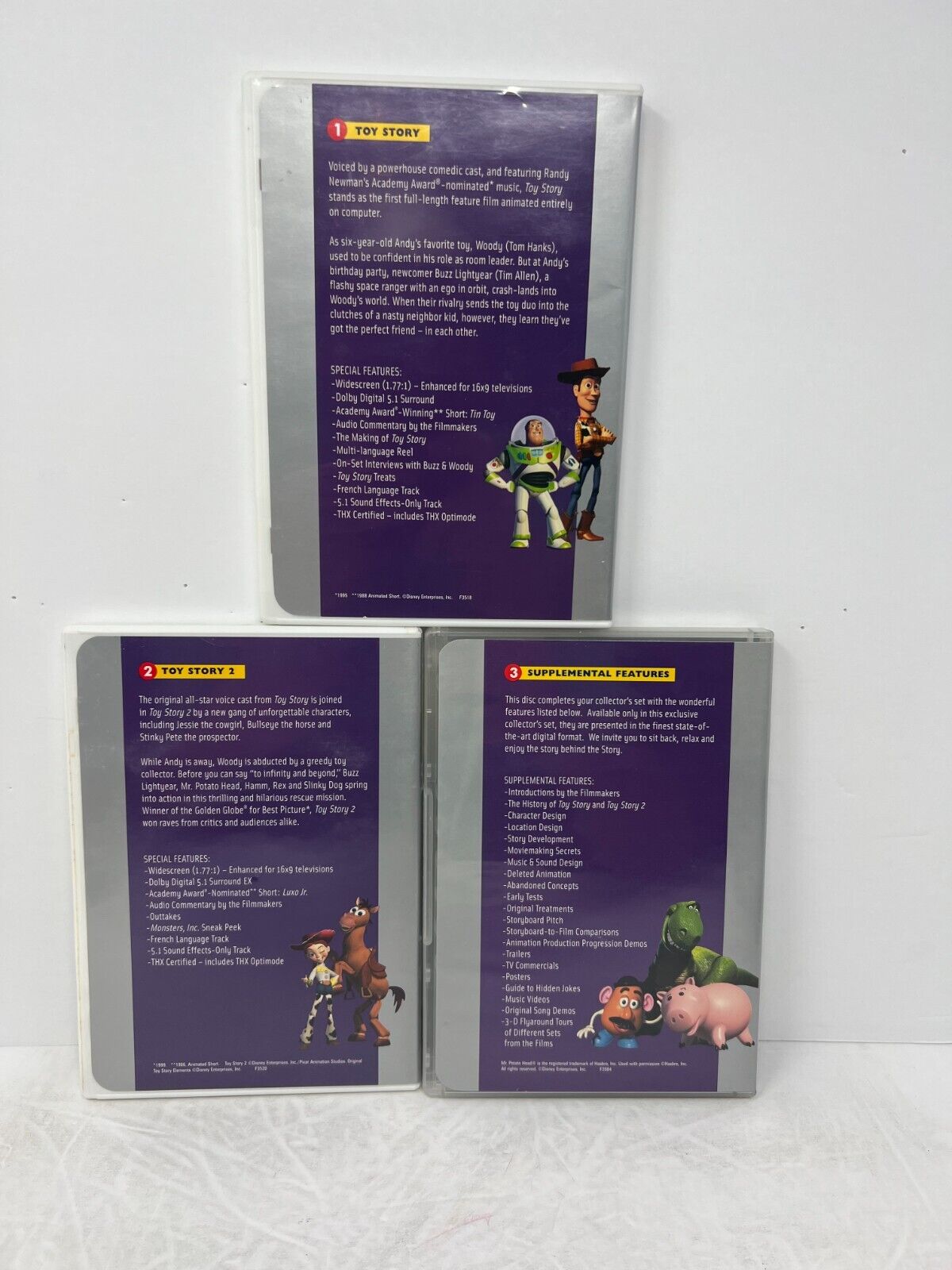 Disney Pixar Toy Story 1, 2 & Supplemental Features (DVD, 2000) Good Condition!!