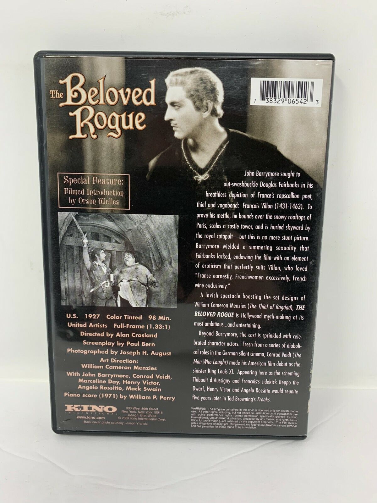 The Beloved Rogue (DVD, 2009) Kino Video John Barrymore Drama Good Condition!!!