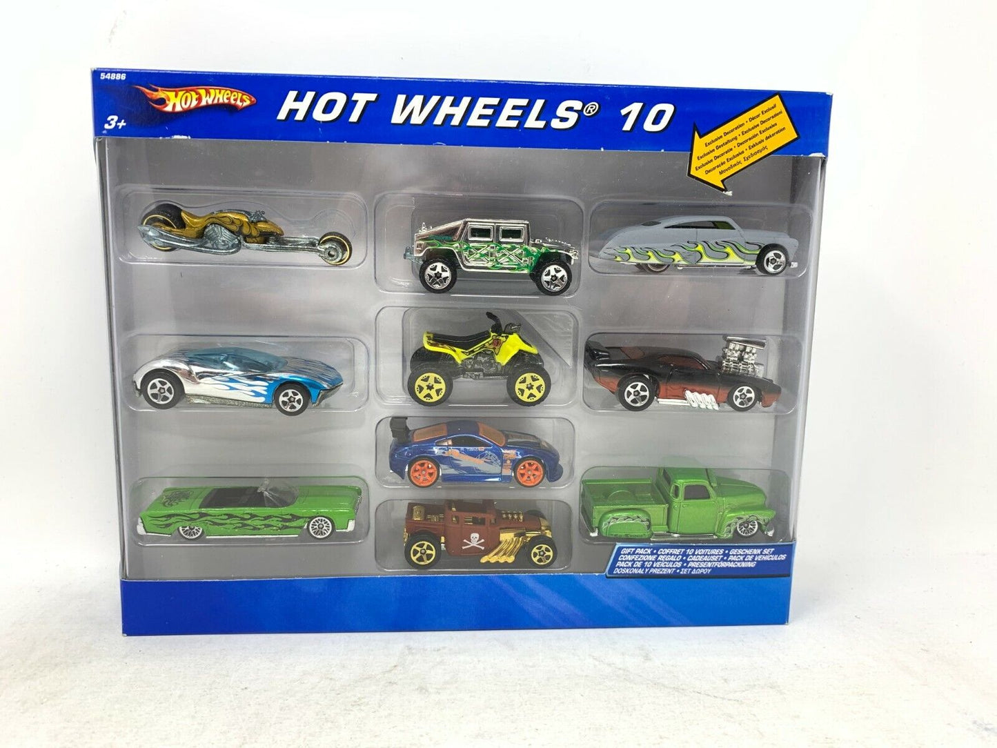 Hot Wheels Assorted 10-Pack Vehicles 1:64 Diecast Combo Set