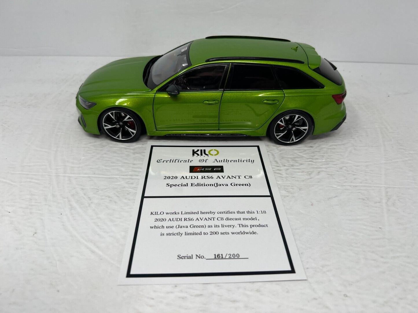 Kiloworks 2020 Audi RS6 Avant C8 Special Edition Java Green 1:18 Diecast