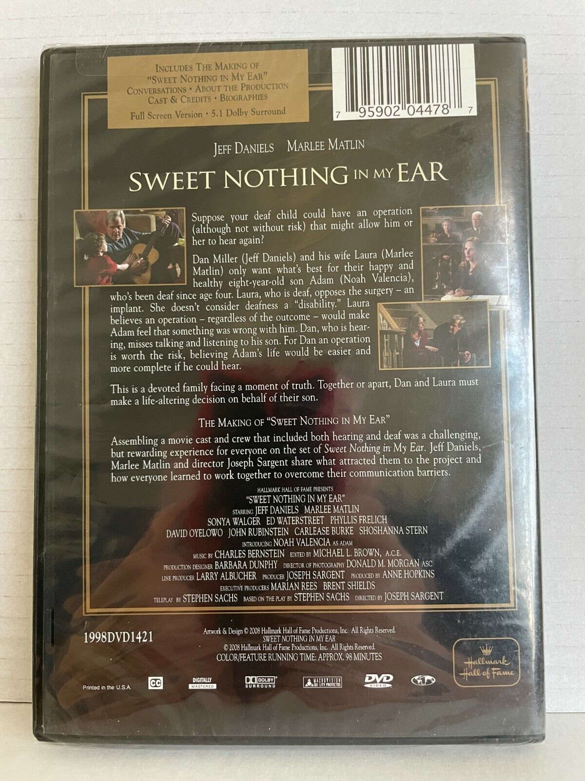 Sweet Nothing in My Ear (DVD, 2008) Hallmark Rare OOP Drama Sealed!!