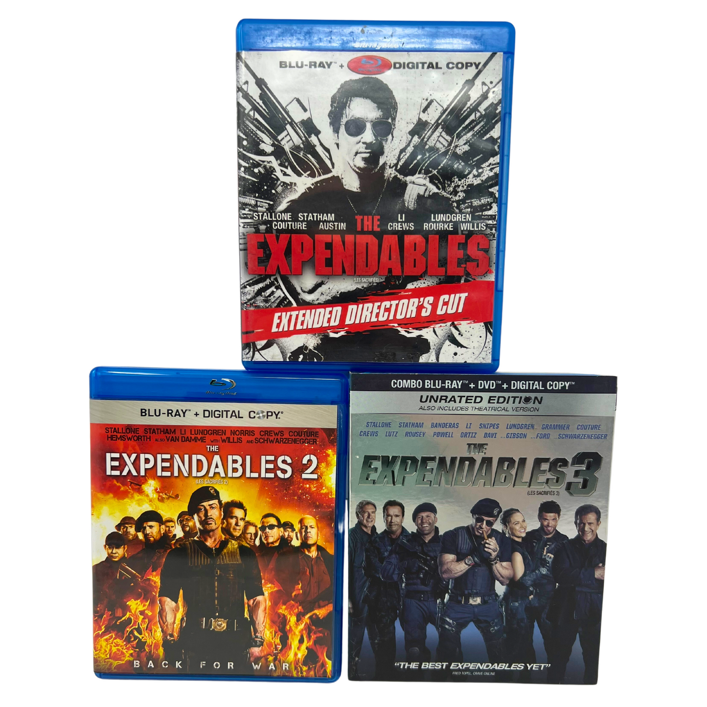 The Expendables Trilogy 3-Movie Collection Blu-ray 1 2 3 Good Condition!!!