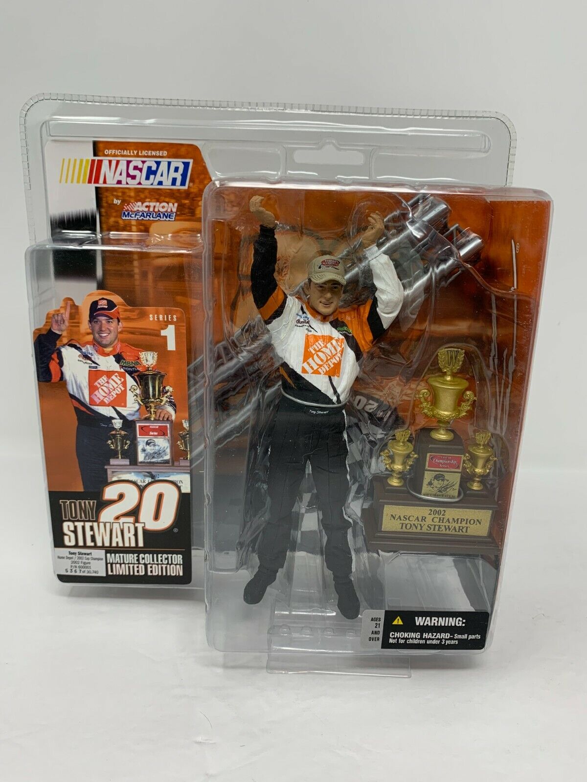 McFarlane Action Nascar #20 Tony Stewart Series 1 The Home Depot Champ Figurine